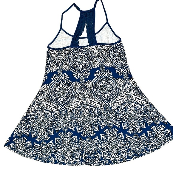 In Bloom by Jonquil Chemise Woman’s Blue, White & Tan Print Slip Dress Size S/P - Picture 6 of 14